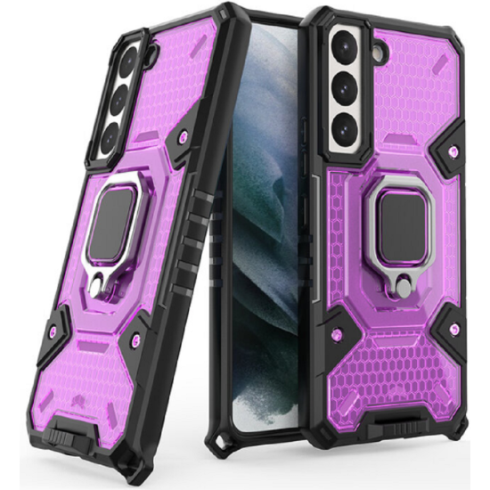 Vivid Honeycomb Armor - Ανθεκτική Θήκη Samsung Galaxy S22 Plus 5G με Μεταλλικό Ring Holder - Rose Violet (UNARMORGALAXYS22PLUSROSE)