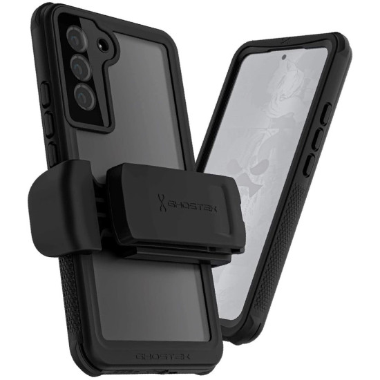Ghostek Nautical 4 - Ανθεκτική Αδιάβροχη Θήκη με Περιστρεφόμενο Κλιπ Ζώνης - Samsung Galaxy S22 Plus 5G - Clear (GHOCAS3027)