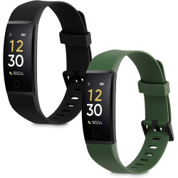 KW Λουράκι Σιλικόνης Realme Band 1 - 2 Τεμάχια - Black / Dark Green (58173.02)