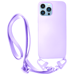 Vivid Silicone Strap - Θήκη Σιλικόνης με Λουράκι Λαιμού - Apple iPhone 13 Pro - Lilac (VISISTRAP197LILAC)