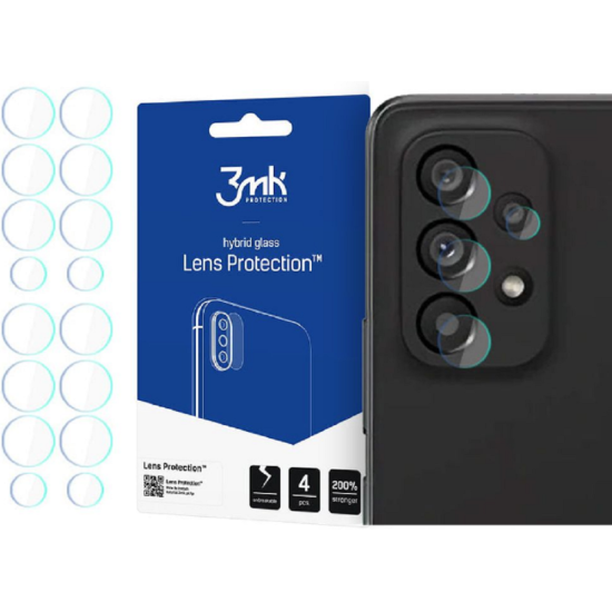 3MK Hybrid Glass Camera Protector - Αντιχαρακτικό Υβριδικό Προστατευτικό Γυαλί για Φακό Κάμερας Samsung Galaxy A53 5G - 4 Τεμάχια (5903108460422)