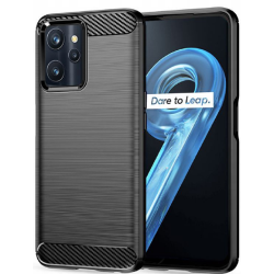 Tech-Protect Θήκη Σιλικόνης Carbon - Realme 9i - Black (9589046920691)