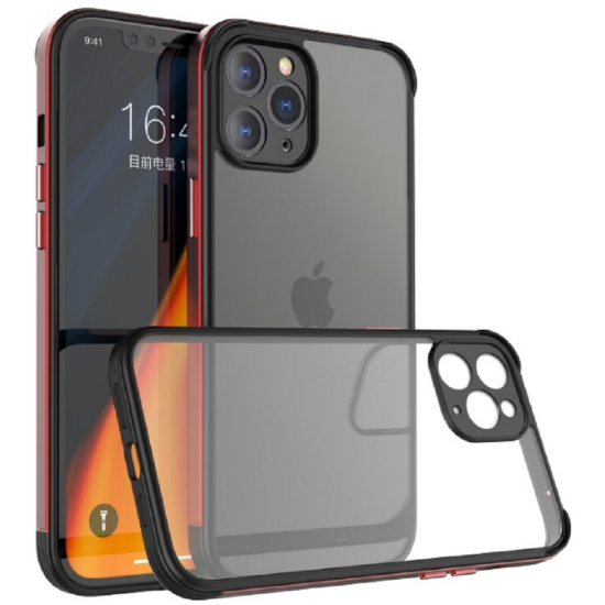 Bodycell Aluminium Bumper - Διάφανη Σκληρή Θήκη με Bumper Αλουμινίου - Apple iPhone 11 Pro - Red (5206015056451)