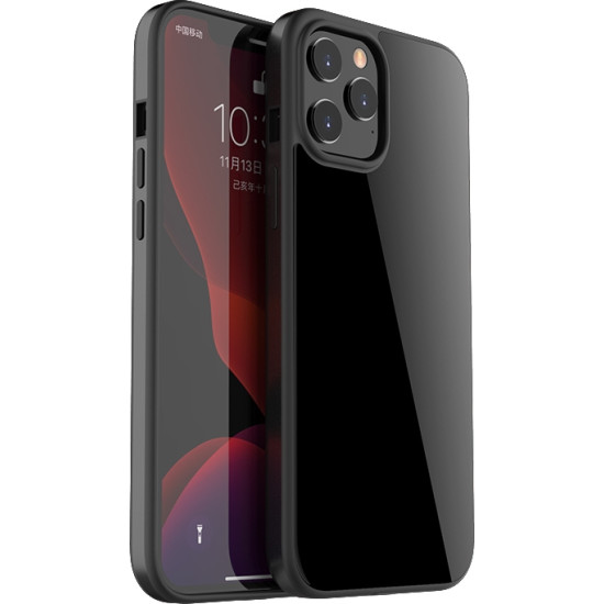 Bodycell Back Glass Aluminium Bumper - Θήκη με Πλάτη από Tempered Glass και Bumper Αλουμινίου - Apple iPhone 12 Pro Max - Black (5206015056628)