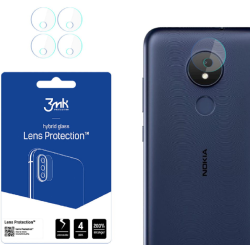 3MK Hybrid Glass Camera Protector - Αντιχαρακτικό Υβριδικό Προστατευτικό Γυαλί για Φακό Κάμερας Nokia C21 - 4 Τεμάχια (5903108463478)