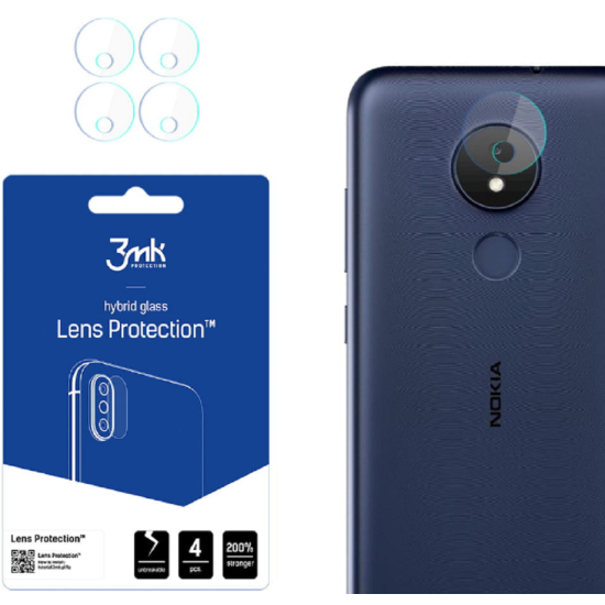 3MK Hybrid Glass Camera Protector - Αντιχαρακτικό Υβριδικό Προστατευτικό Γυαλί για Φακό Κάμερας Nokia C21 - 4 Τεμάχια (5903108463478)