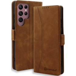 Bodycell Θήκη - Πορτοφόλι Samsung Galaxy S22 Ultra 5G - Brown (5206015058431)