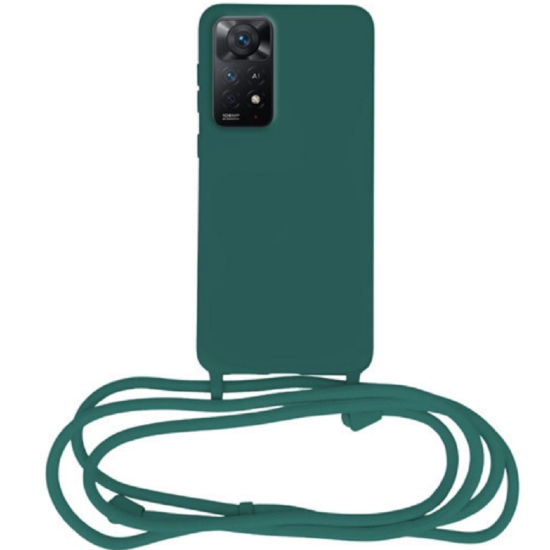 Vivid Silicone Lace - Θήκη Σιλικόνης με Λουράκι Λαιμού - Xiaomi Redmi Note 11 Pro - Pine Green (VISILACE222PINEGR)