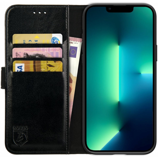 Rosso Element PU Θήκη Πορτοφόλι Apple iPhone 13 Pro Max - Black (8719246324703)