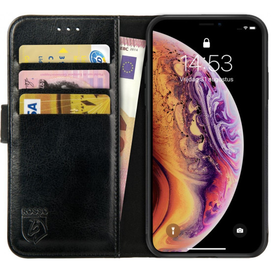 Rosso Element PU Θήκη Πορτοφόλι Apple iPhone X / XS - Black (8719246173189)