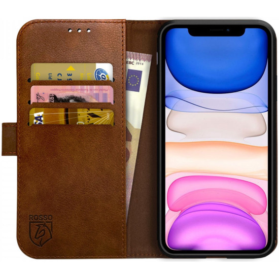 Rosso Element PU Θήκη Πορτοφόλι Apple iPhone 11 - Brown (8719246204623)