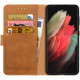 Rosso Element PU Θήκη Πορτοφόλι Samsung Galaxy S21 Ultra 5G - Light Brown (8719246286094)