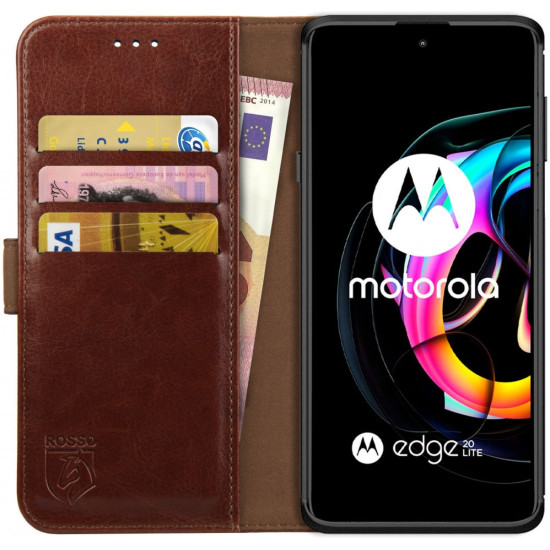 Rosso Element PU Θήκη Πορτοφόλι Motorola Edge 20 Lite - Brown (8719246331251)