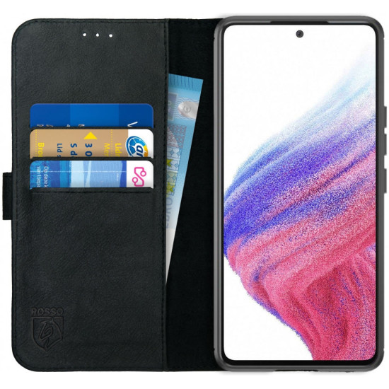 Rosso Deluxe Δερμάτινη Θήκη Πορτοφόλι Samsung Galaxy A53 5G - Black (8719246343568)