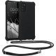 KWmobile Matte Θήκη Σιλικόνης με Λουράκι Λαιμού Samsung Galaxy A03s - Black (58562.01)