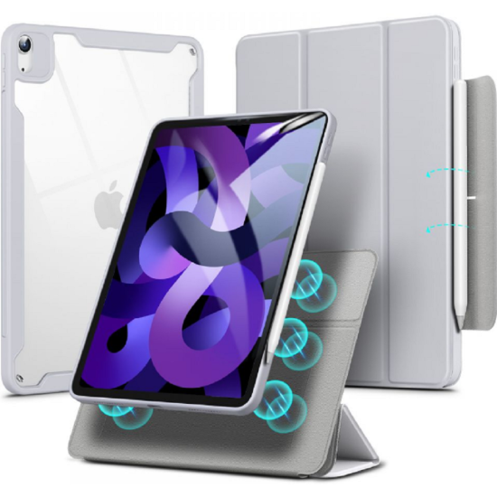 ESR Rebound Hybrid 360 Θήκη Apple iPad Air 7 2024 11" / iPad Air 6 2024 11" / Air 5 2022 10.9" / Air 4 2020 10.9" με Υποδοχή Apple Pencil - Silver Grey (4894240164303)