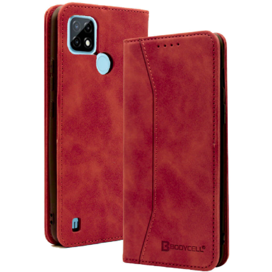 Bodycell Θήκη - Πορτοφόλι Realme C21 - Red (5206015059094)