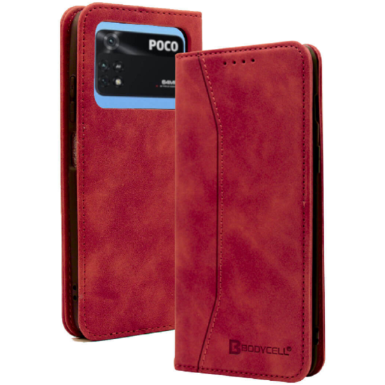 Bodycell Θήκη - Πορτοφόλι Xiaomi Poco M4 Pro 4G - Red (5206015060700)