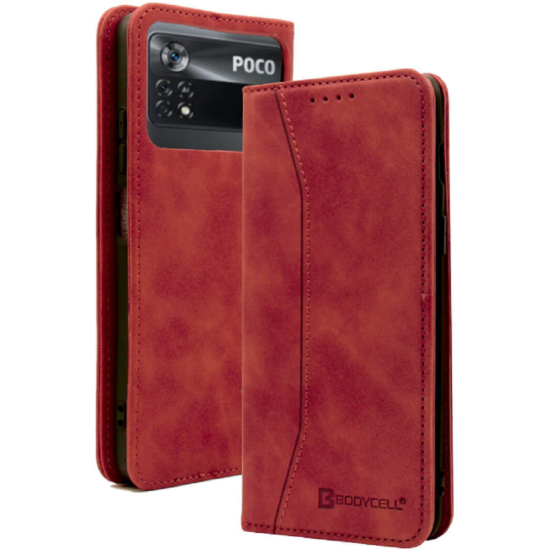 Bodycell Θήκη - Πορτοφόλι Xiaomi Poco X4 Pro 5G - Red (5206015000942)