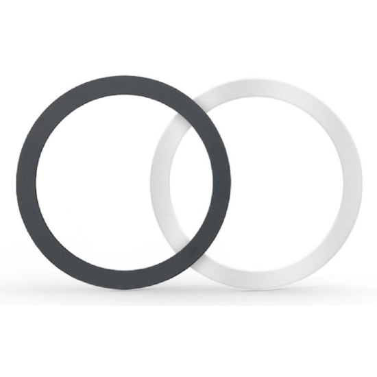 Tech - Protect MagMat Universal Magnetic Ring - Αυτοκόλλητος Μαγνητικός Δακτύλιος MagSafe - 2 Τεμάχια - Black / Silver (9589046921544)