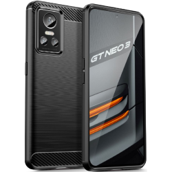 Tech-Protect Θήκη Σιλικόνης Carbon - Realme GT Neo 3 - Black (9589046921803)