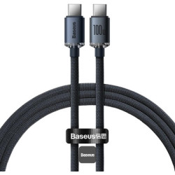 Καλώδιο Baseus Crystal Shine Series Φόρτισης και Μεταφοράς Δεδομένων Type-C σε Type-C 100W 120cm - Black (CAJY000601)