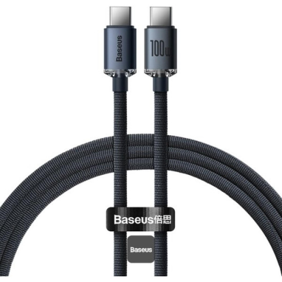 Καλώδιο Baseus Crystal Shine Series Φόρτισης και Μεταφοράς Δεδομένων Type-C σε Type-C 100W 120cm - Black (CAJY000601)