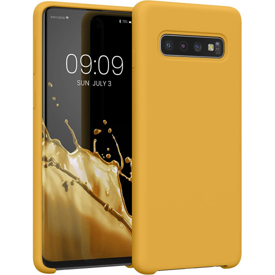 KWmobile Soft Flexible Rubber Cover - Θήκη Σιλικόνης Samsung Galaxy S10 - Mango (47732.191)