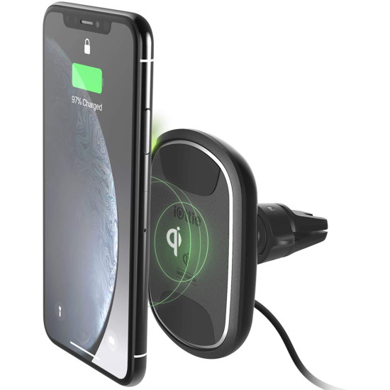 iOttie iTap 2 Wireless Air Vent Charging Mount - Μαγνητική Βάση Ασύρματης Φόρτισης Qi για Αεραγωγούς Αυτοκινήτων & Φορτιστής Αυτοκινήτου - 10W - Black - 2 Έτη Εγγύηση (HLCRIO138)