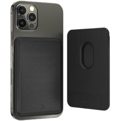 SwitchEasy MagWallet Leather Card Holder - Δερμάτινο MagSafe Πορτοφόλι / Θήκη για Κάρτες με Αντικλεπτικό RFID για iPhone 14 / 13 / 12 - Black (GS-103-168-229-11)