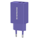 Riversong SafeKub D2 Dual - Φορτιστής Ταξιδιού / Αντάπτορας με 2 x USB - 2.4A - 12W - Purple (AD29-EUPU)
