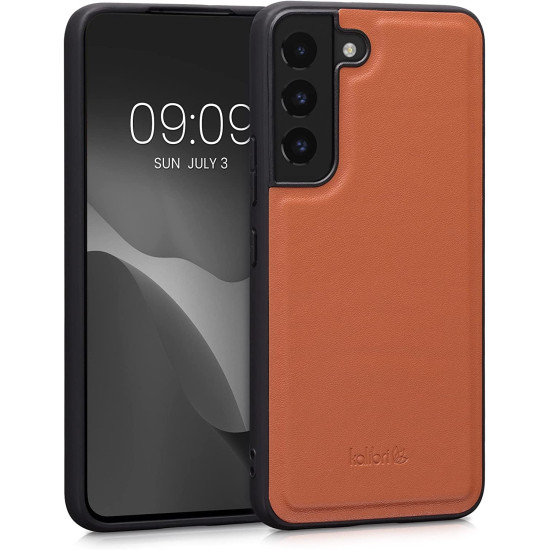 Kalibri Σκληρή Δερμάτινη Θήκη με TPU Bumper - Samsung Galaxy S22 5G - Orange (58859.29)