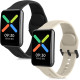 KW Λουράκι Σιλικόνης Oppo Watch Free - 2 Τεμάχια - Black / Beige (58875.01)