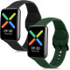 KW Λουράκι Σιλικόνης Oppo Watch Free - 2 Τεμάχια - Black / Dark Green (58875.02)