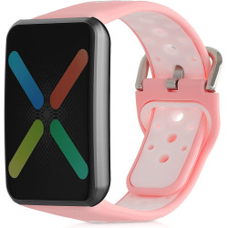 KW Λουράκι Σιλικόνης Oppo Watch Free - Grapefruit Pink / White (58878.02)