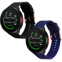 KW Λουράκι Σιλικόνης (20mm) Polar Ignite 2 / Unite / Pacer - 2 Τεμάχια - Black / Dark Blue (58981.01)