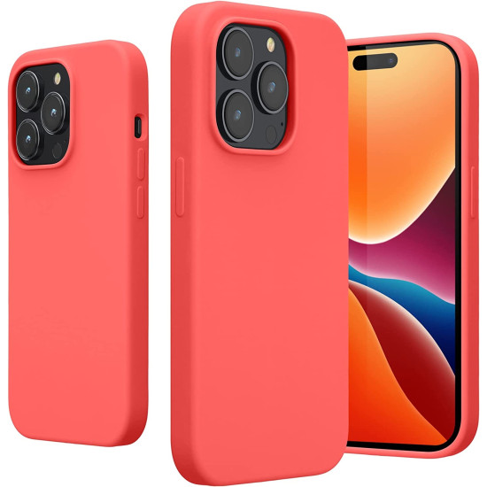 KWmobile Soft Flexible Rubber Cover - Θήκη Σιλικόνης Apple iPhone 14 Pro - Neon Coral (59073.103)