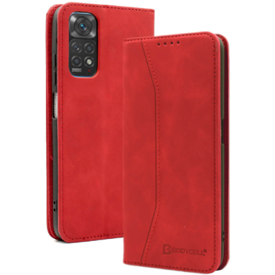 Bodycell Θήκη - Πορτοφόλι Xiaomi Redmi Note 11 / 11S - Red (5206015005114)