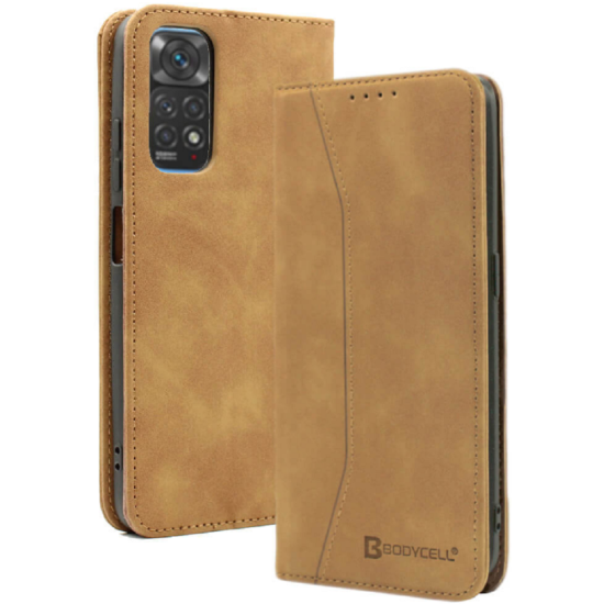 Bodycell Θήκη - Πορτοφόλι Xiaomi Redmi Note 11 / 11S - Brown (5206015005107)