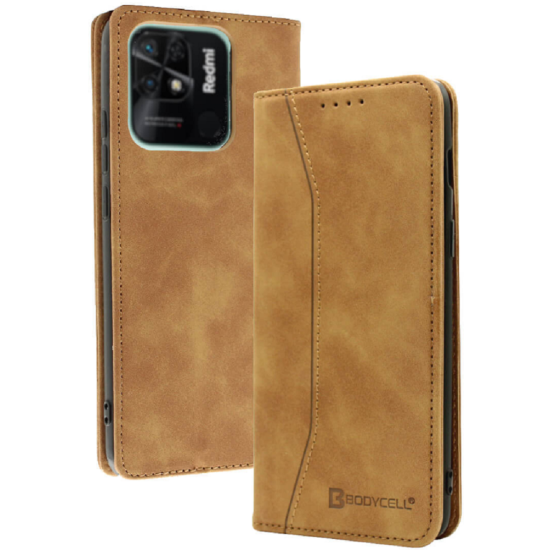 Bodycell Θήκη - Πορτοφόλι Xiaomi Redmi 10C - Brown (5206015015816)