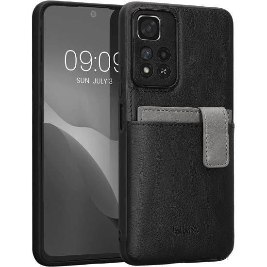 Kalibri 2 in 1 Σκληρή Θήκη - Πορτοφόλι με TPU Bumper και Αποσπώμενη Θήκη για Κάρτες - Xiaomi Redmi Note 11 Pro Plus 5G - Black / Light Grey (59169.01)