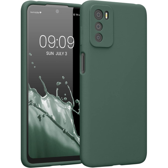 KWmobile Soft Flexible Rubber Cover - Θήκη Σιλικόνης Motorola Moto G42 με Πλαίσιο Κάμερας - Forest Green (59185.166)
