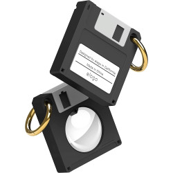 Elago Floppy Disk Case - Θήκη / Μπρελόκ Premium Σιλικόνης για Apple AirTag 2 / 1 - Black (EAT-DISK-BK)