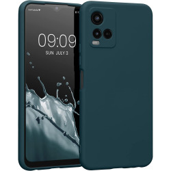 KWmobile Soft Slim Flexible Rubber Cover with Camera Protector - Θήκη Σιλικόνης Vivo Y21 με Πλαίσιο Κάμερας - Teal Matte (57577.57)