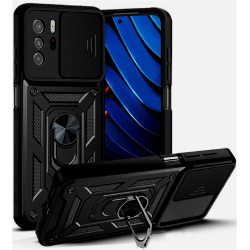 Bodycell Armor Slide - Ανθεκτική Θήκη Xiaomi Poco X3 GT με Κάλυμμα για την Κάμερα & Μεταλλικό Ring Holder - Black (5206015003943)