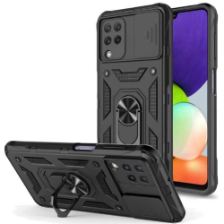 Bodycell Armor Slide - Ανθεκτική Θήκη Samsung Galaxy A42 5G με Κάλυμμα για την Κάμερα & Μεταλλικό Ring Holder - Black (5206015004674)