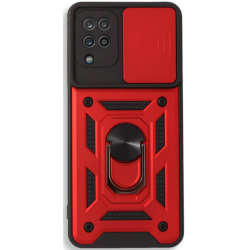Bodycell Armor Slide - Ανθεκτική Θήκη Samsung Galaxy A42 5G με Κάλυμμα για την Κάμερα & Μεταλλικό Ring Holder - Red (5206015017216)