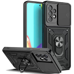 Bodycell Armor Slide - Ανθεκτική Θήκη Samsung Galaxy A32 4G με Κάλυμμα για την Κάμερα & Μεταλλικό Ring Holder - Black (5206015004599)