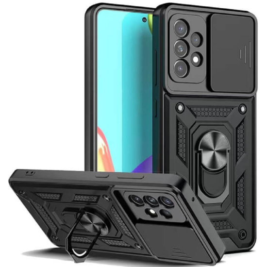 Bodycell Armor Slide - Ανθεκτική Θήκη Samsung Galaxy A32 4G με Κάλυμμα για την Κάμερα & Μεταλλικό Ring Holder - Black (5206015004599)