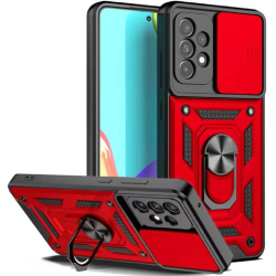 Bodycell Armor Slide - Ανθεκτική Θήκη Samsung Galaxy A32 4G με Κάλυμμα για την Κάμερα & Μεταλλικό Ring Holder - Red (5206015004629)
